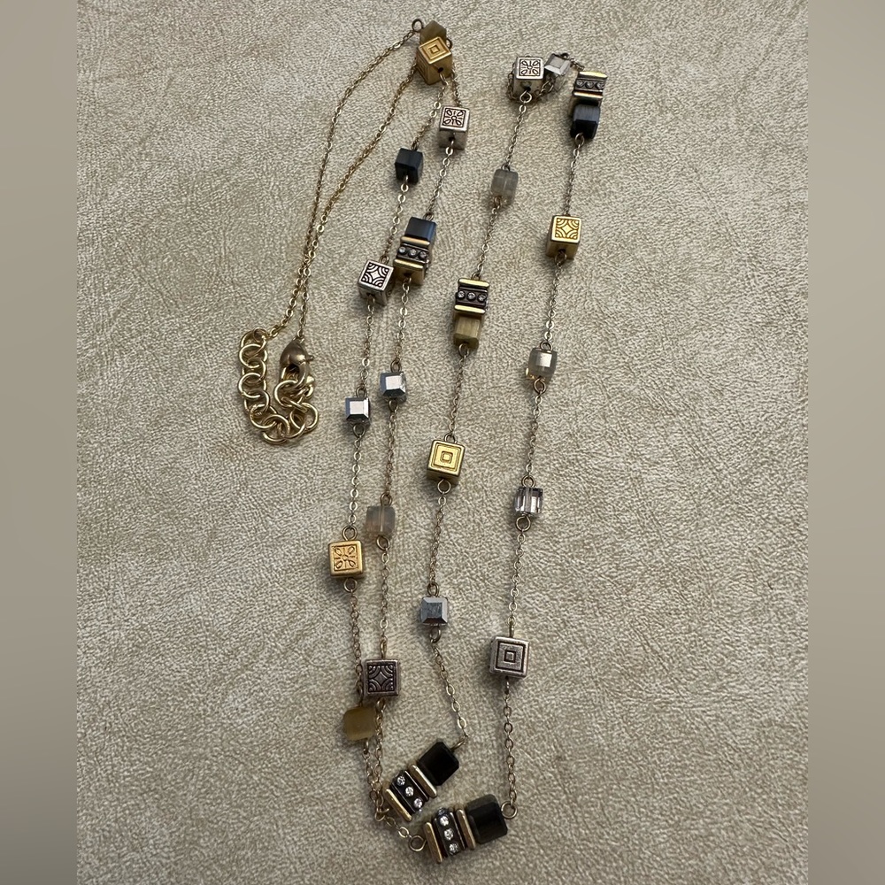 Brighton Silent Code Long Cube Crystal Necklace - image 1